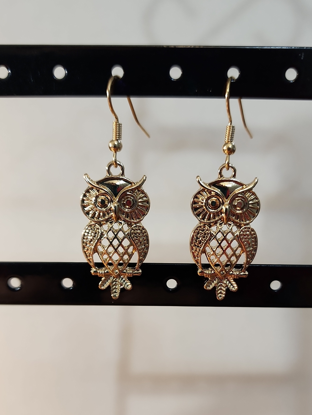 1 Pair Bohemian Vintage yellow gold Hollow Owl Design Creative Personalized